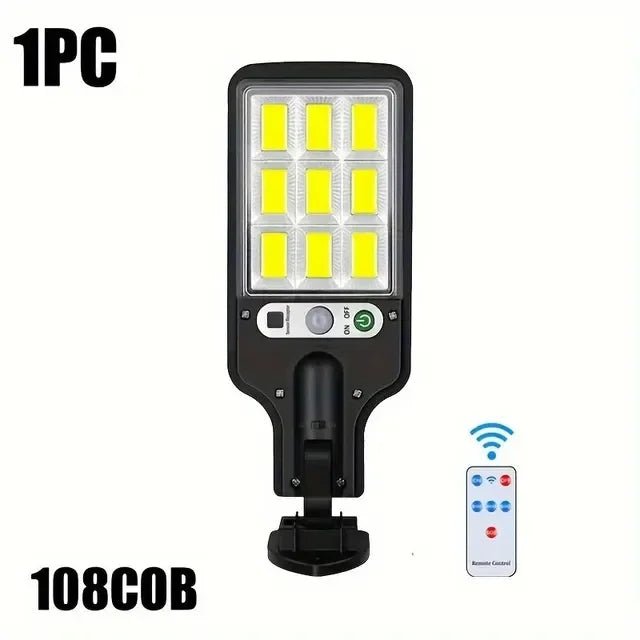 72/108COB Solar Lights Outdoor With 3 Mode Waterproof Motion Sensor Security Lighting LED Wall Street Lamp for Garden Patio Path - PsalmLocks