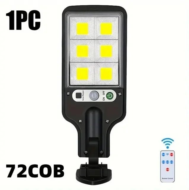 72/108COB Solar Lights Outdoor With 3 Mode Waterproof Motion Sensor Security Lighting LED Wall Street Lamp for Garden Patio Path - PsalmLocks