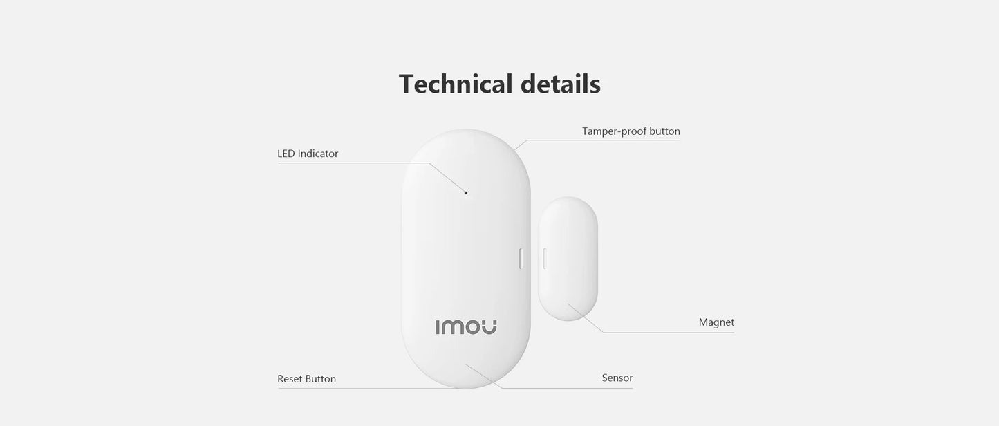 IMOU Zigbee 3.0 Smart Door Window Sensor Open/Closed Detectors App Control Security Alarm Tamper - PsalmLocks