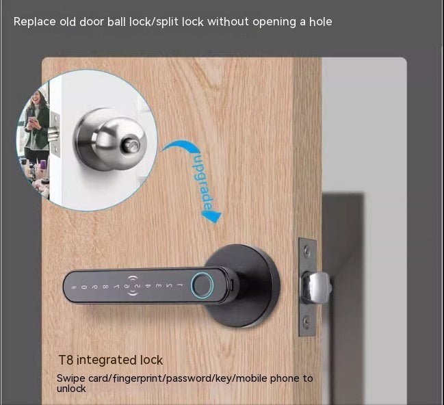 Punch - free Fingerprint Lock Household Wooden Door Smart Lock - PsalmLocks