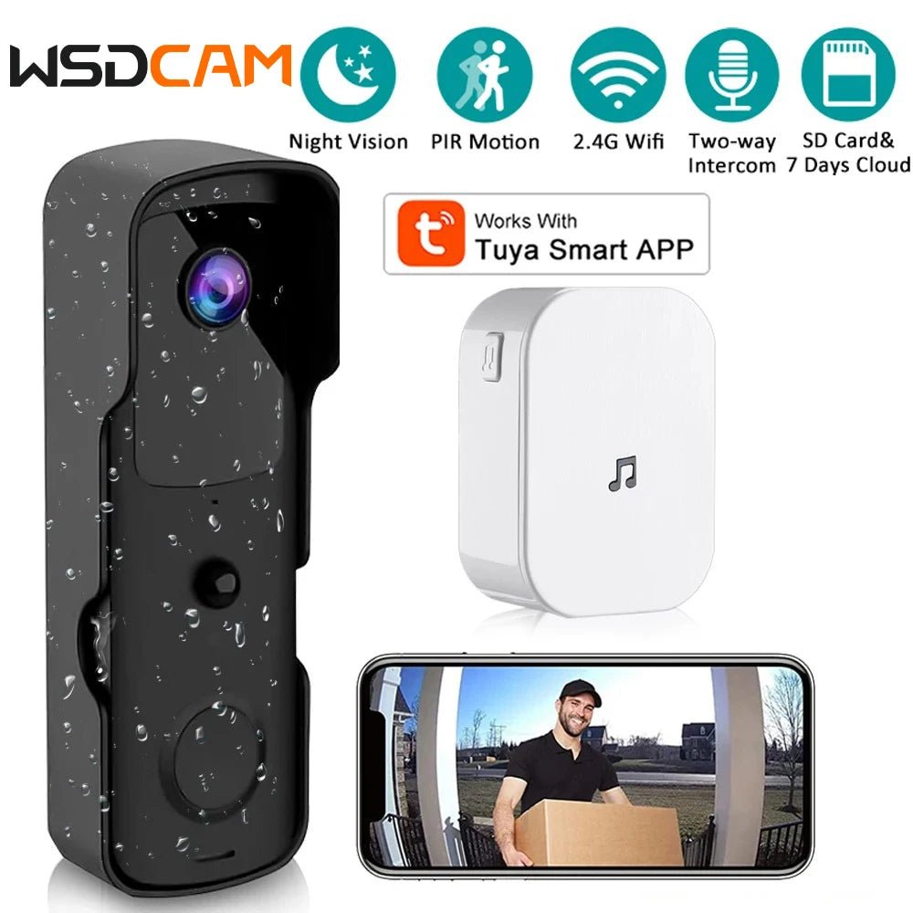 Smart Tuya WIFI Doorbell Camera 1080P HD/ Night Vision Visual Doorbell Camera Home Security - PsalmLocks