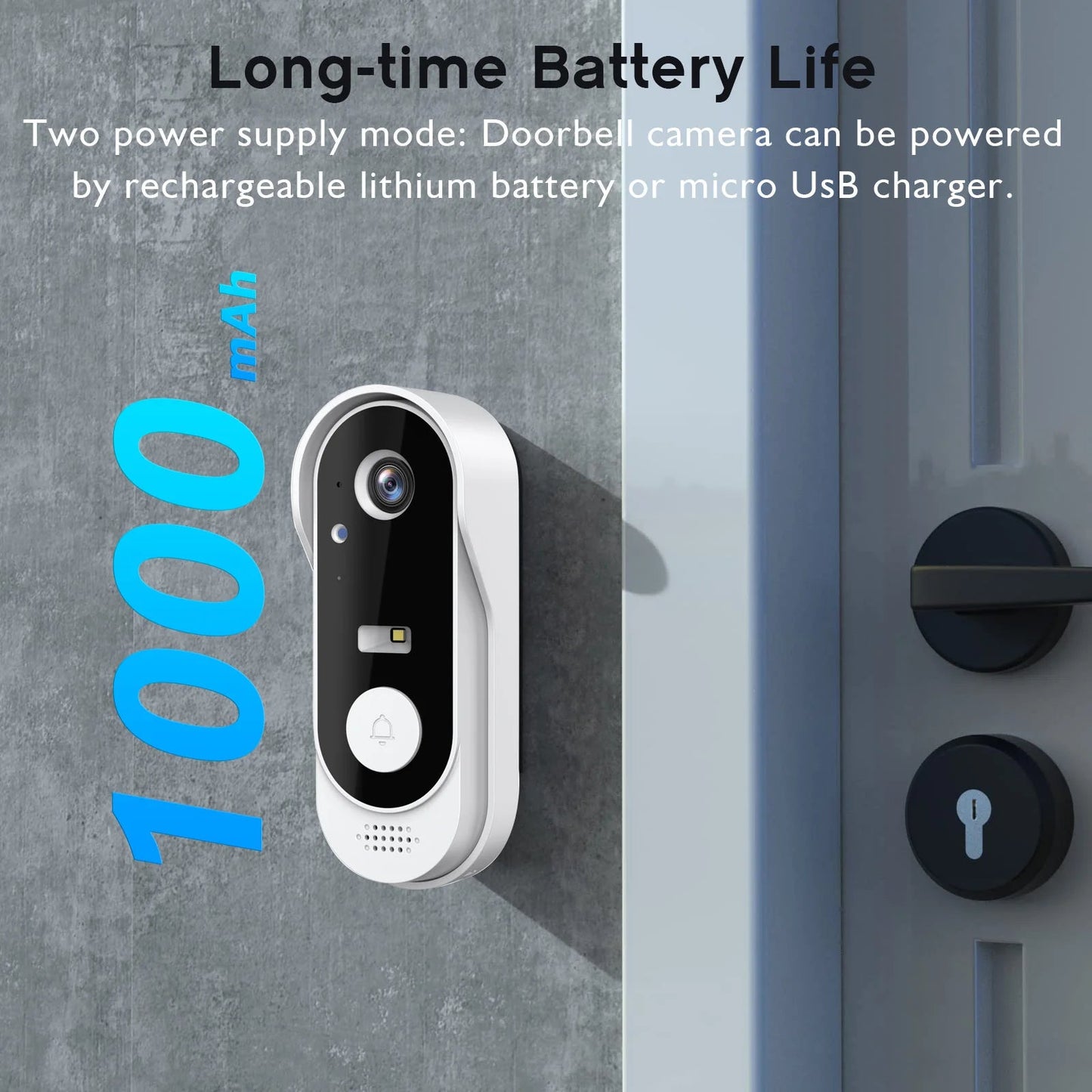 Tuya WiFi wireless smart video doorbell 1080P support SD card/cloud storage waterproof - PsalmLocks