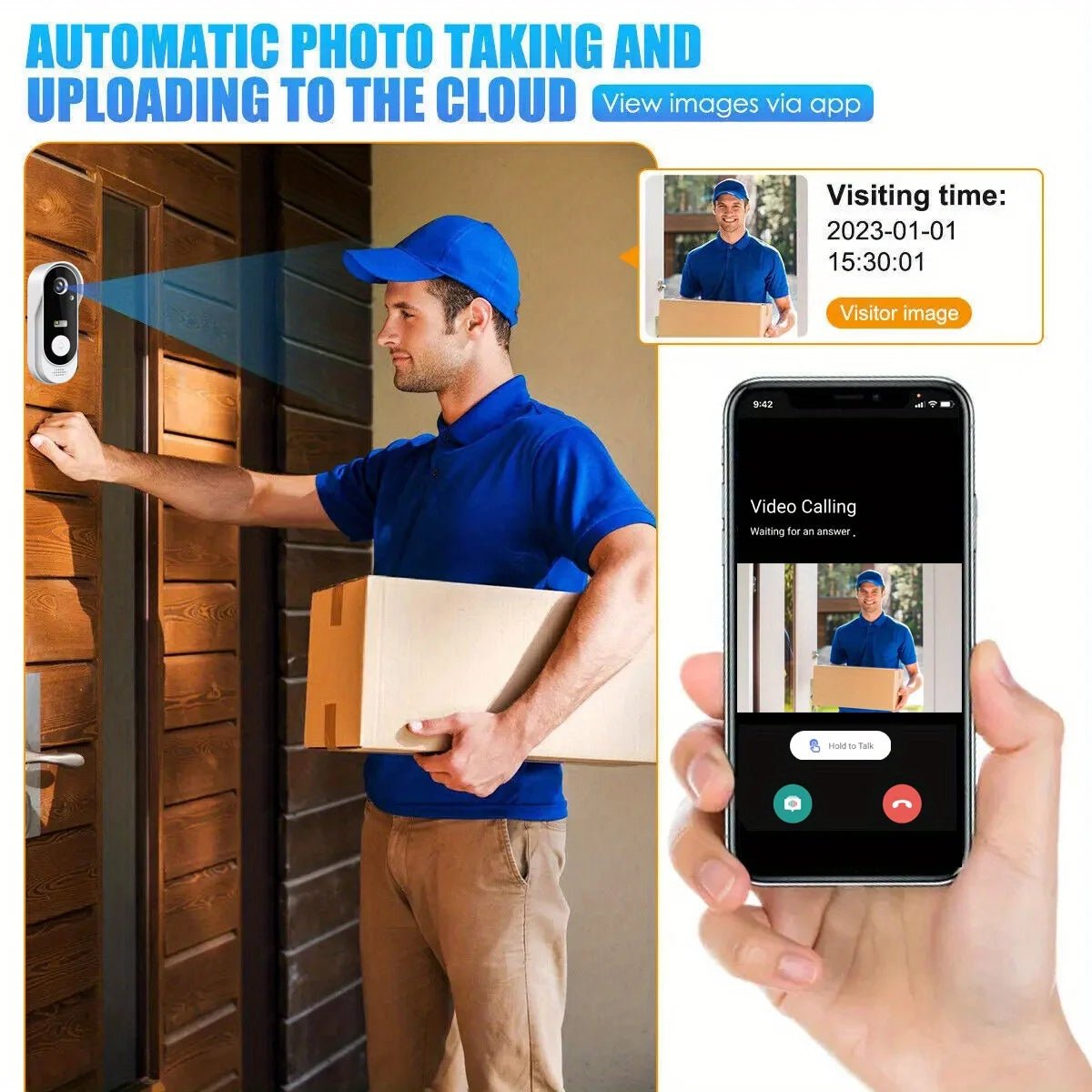 Tuya WiFi wireless smart video doorbell 1080P support SD card/cloud storage waterproof - PsalmLocks