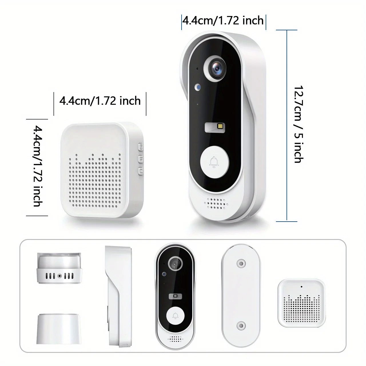 Tuya WiFi wireless smart video doorbell 1080P support SD card/cloud storage waterproof - PsalmLocks