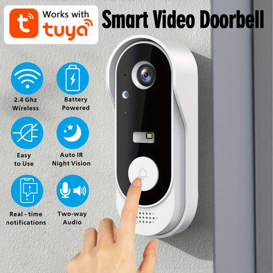 Tuya WiFi wireless smart video doorbell 1080P support SD card/cloud storage waterproof - PsalmLocks